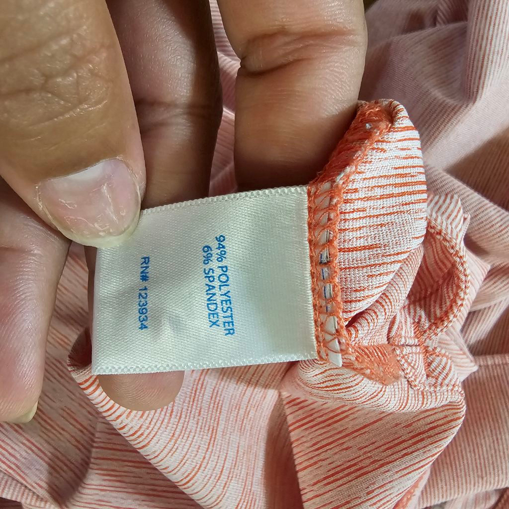 Southern Tide Orange White Stripe Polo Shirt XL - Picture 9 of 11